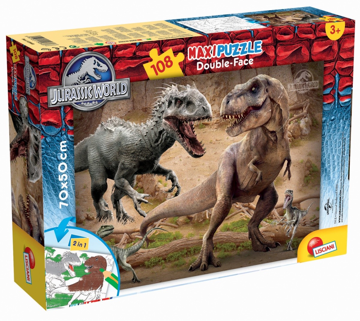 Puzzle dwustronne maxi 108 elementów Jurassic World