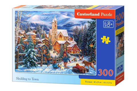 Puzzle 300 elementów Na sankach do miasta