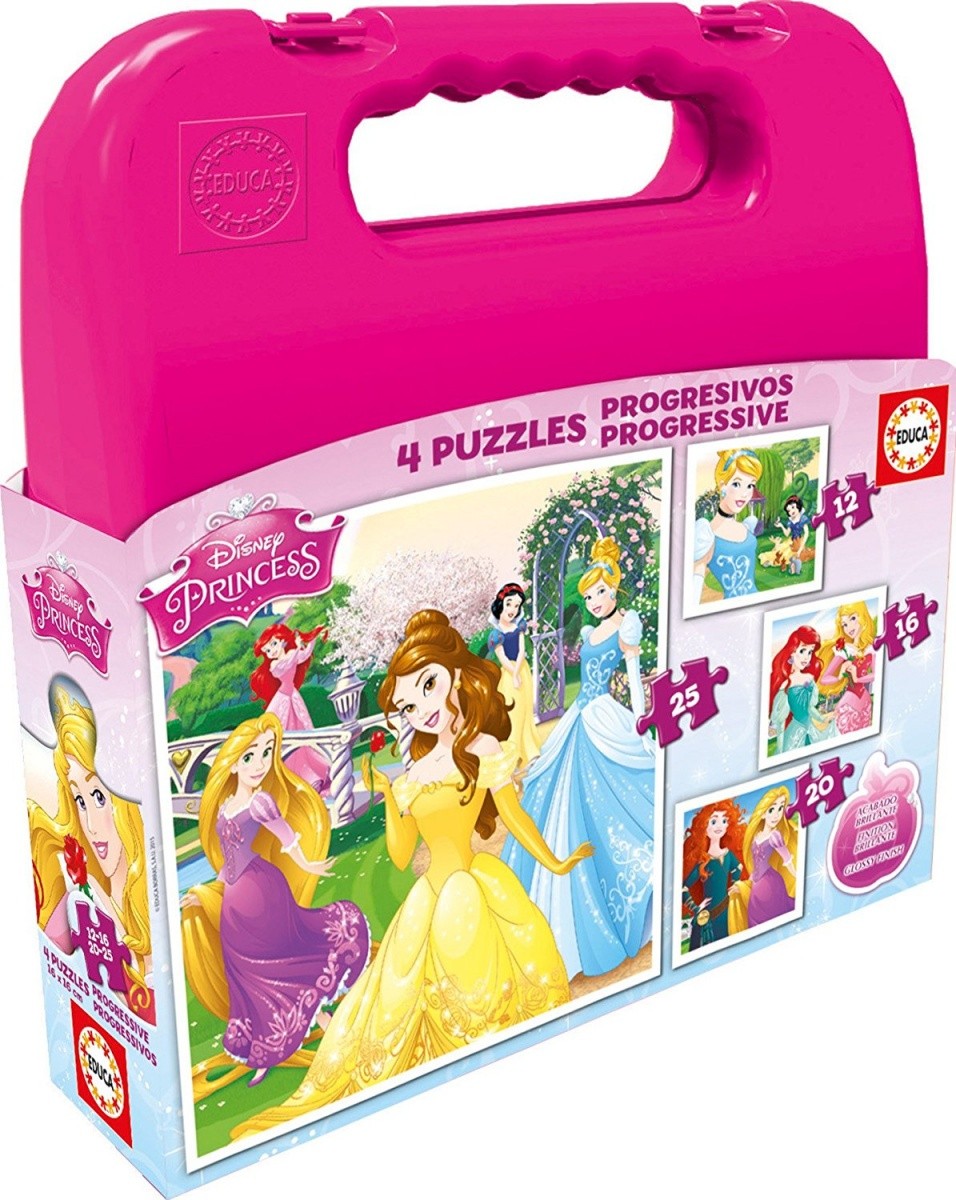 Puzzle w walizce 12-16-20-25 elementów Disney Princess