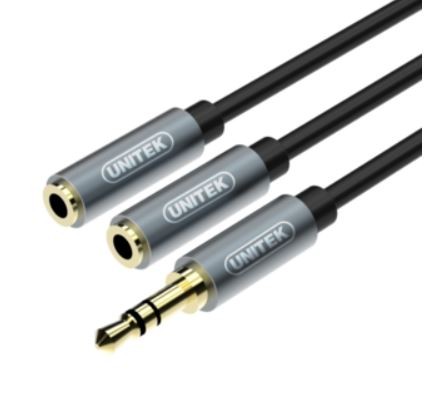KABEL MiniJack 3,5mm(M) -2x 3,5mm (F), Y-C956ABK 
