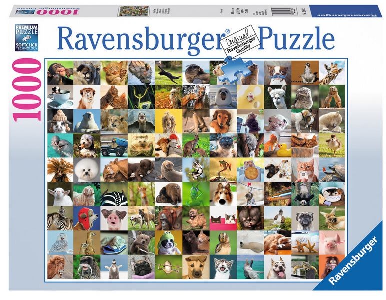 Puzzle 1000 elementów 99 zabawnych zwierząt