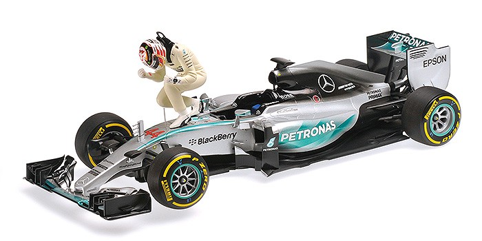 Mercedes AMG Petronas F1 Team W06 Hybrid #44 Lewis Hamilton Winner USA GP 2015 Set w/figurine