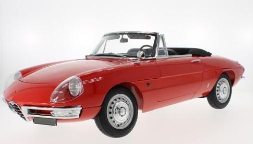 Alfa Romeo 1600 Duetto Spider 1966 (red) (52 cm long x 25 cm breit, without showcase)