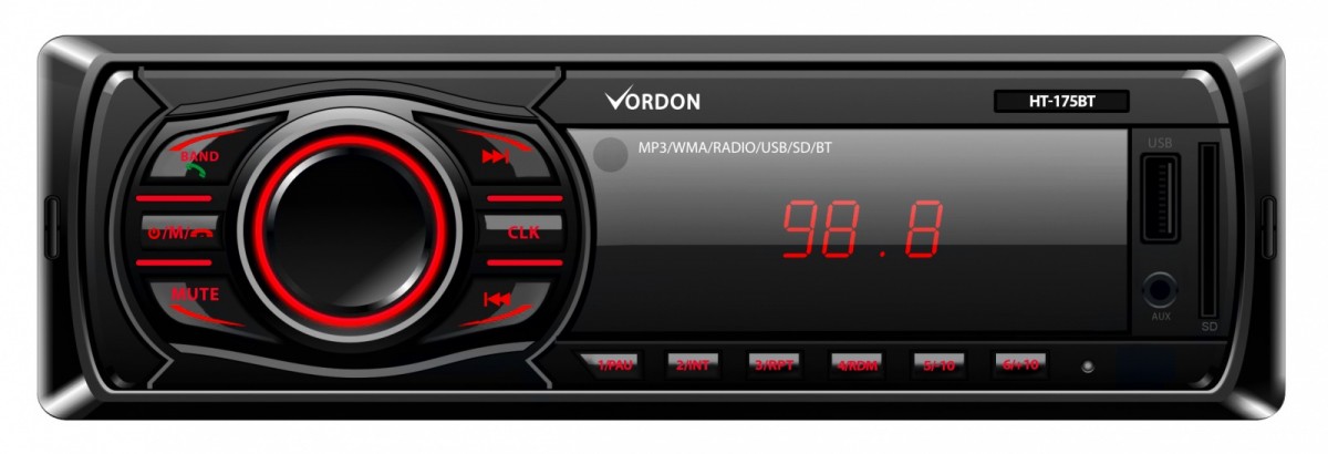 RADIO SAMOCHODOWE HT175 BT/USB/SD/AUX IN/4x45W