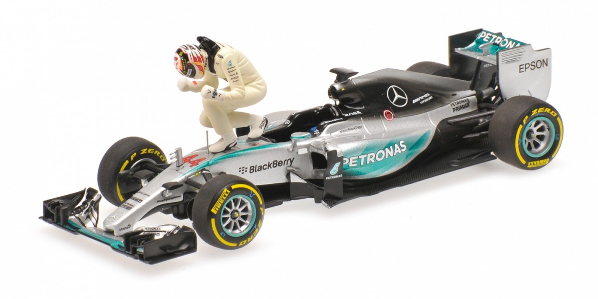Mercedes AMG Petronas F1 Team W06 Hybrid #44 Lewis Hamilton Winner USA GP 2015 Set w/Figurine