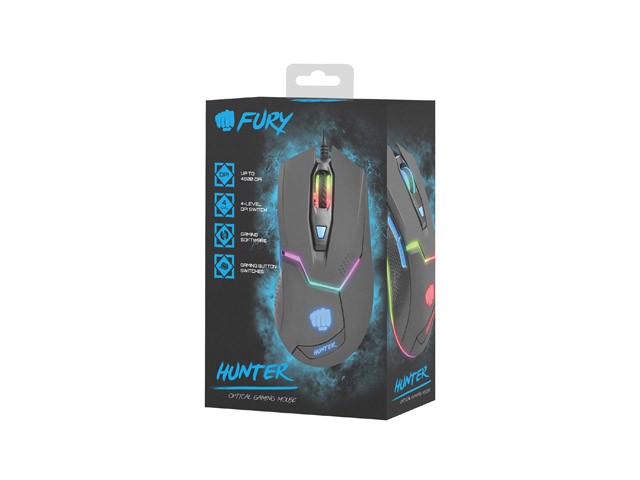 Mysz FURY HUNTER 4800 DPI dla graczy 