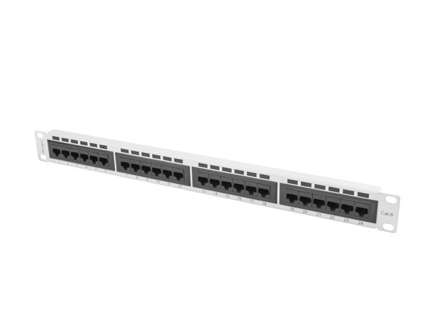 Patch Panel 24 Port 1U Kat.6 szary 