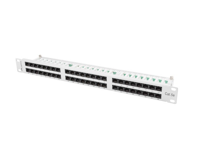 Patch Panel 48 Port 1U Kat.5E szary 