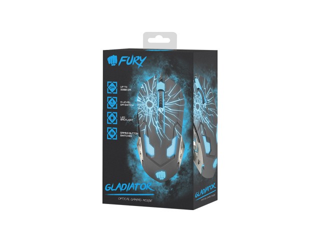 Mysz Fury Gladiator 3200 DPI podświetlana