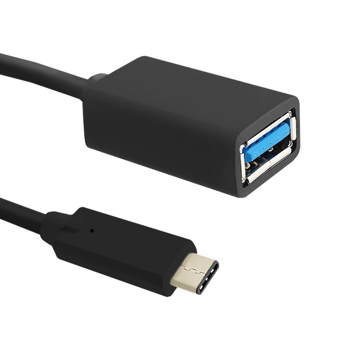 Kabel USB 3.1 typ C męski | USB 3.0 A żeński | 0.25m