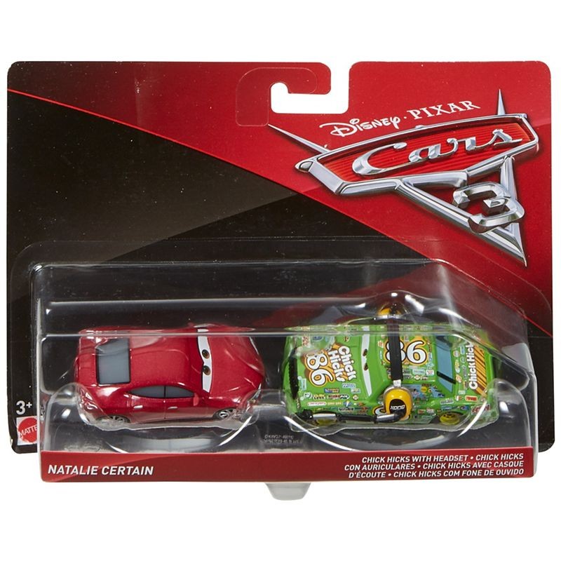 CARS 3 Dwupak Chick Hicks with Headset & Natalie Certain Die-Cast Vehicle