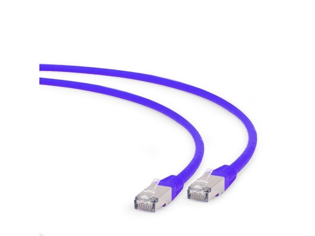 Patch cord Kat.6A S/FTP LSZH 0.25m fioletowy 