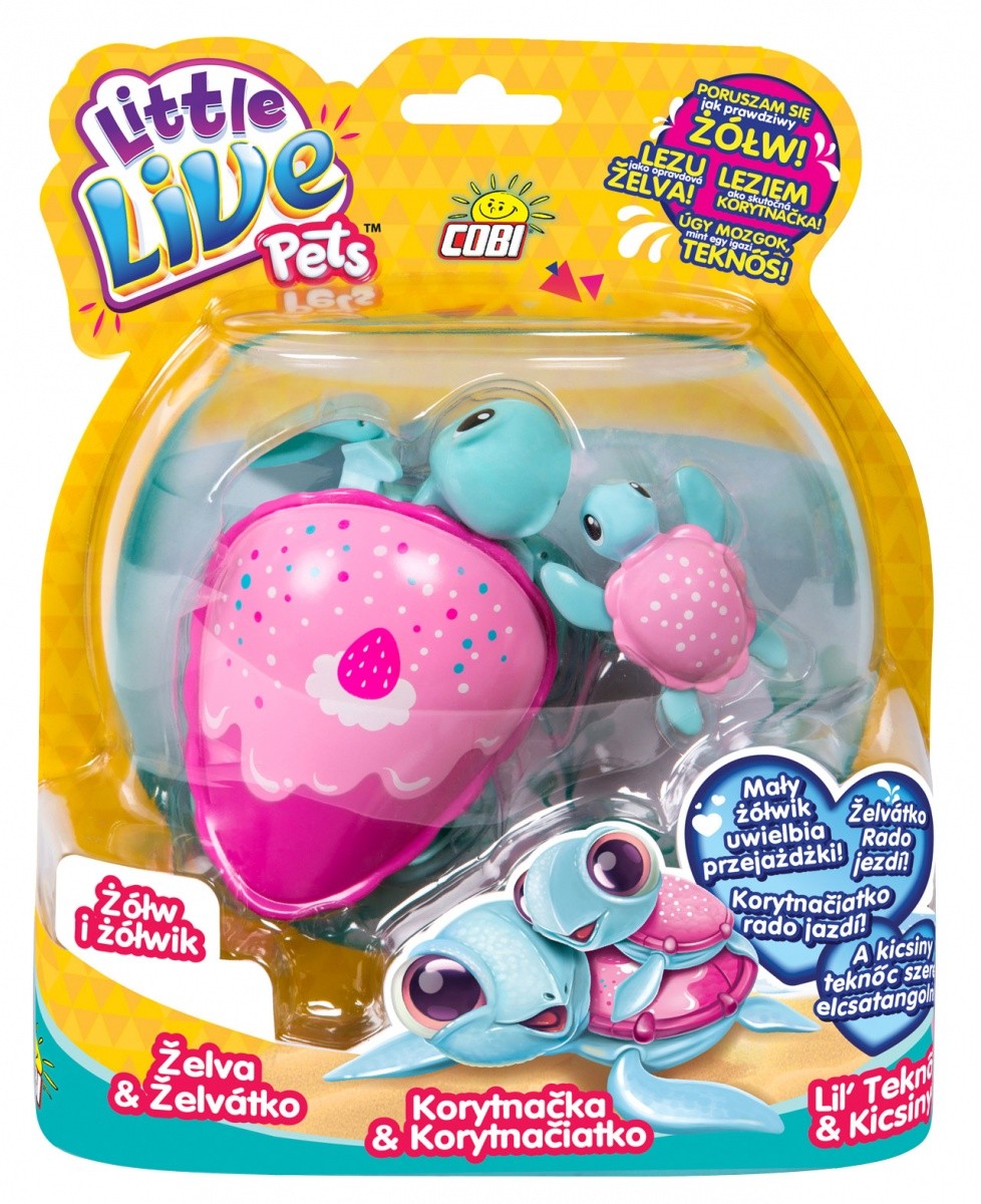 LITTLE LIVE PETS Żołw i Żółwik, Różowo-zielony