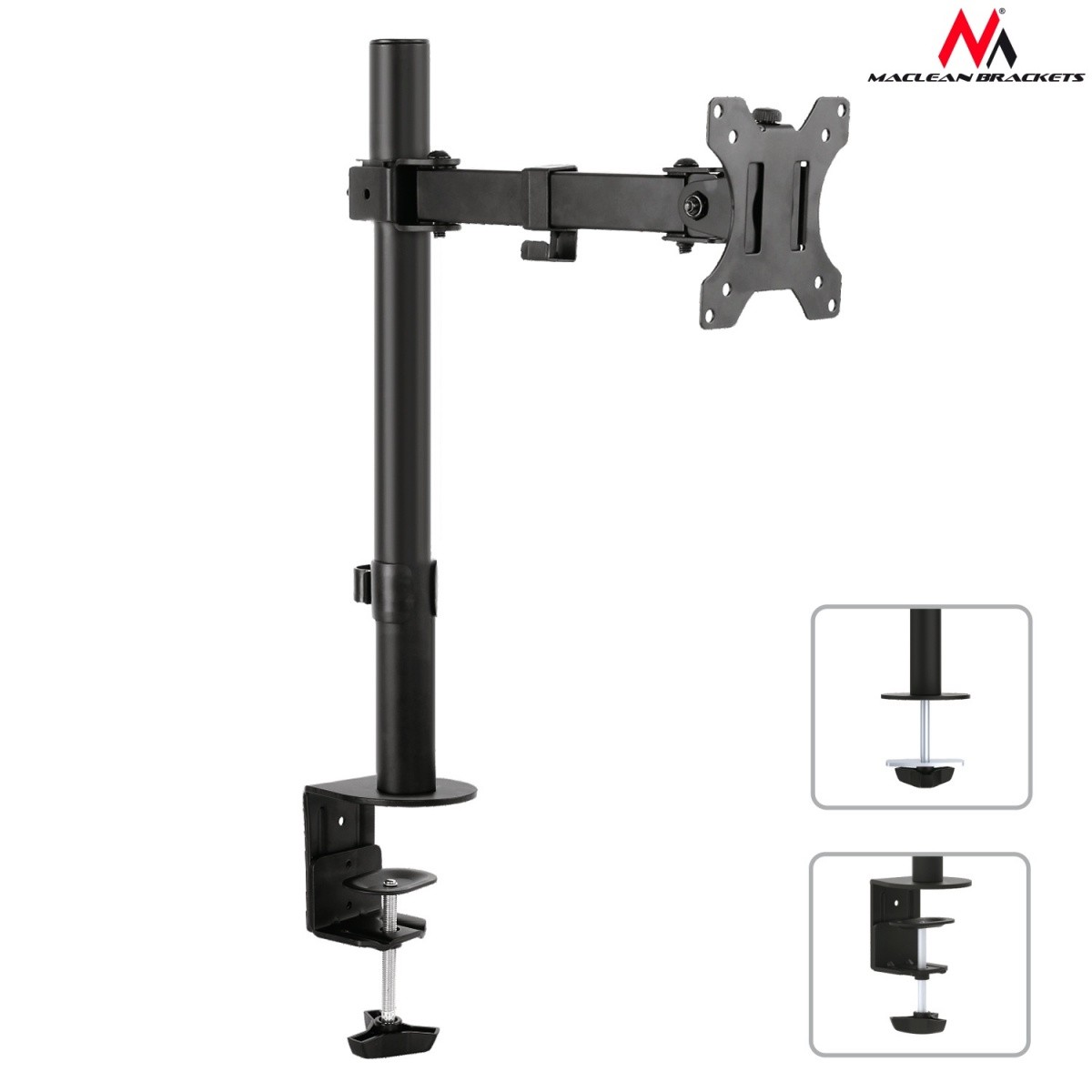 Uchwyt biurkowy do monitora LCD MC-752 13-32 cale 8kg vesa 75x75,100x100 Pojedyńcze ramię