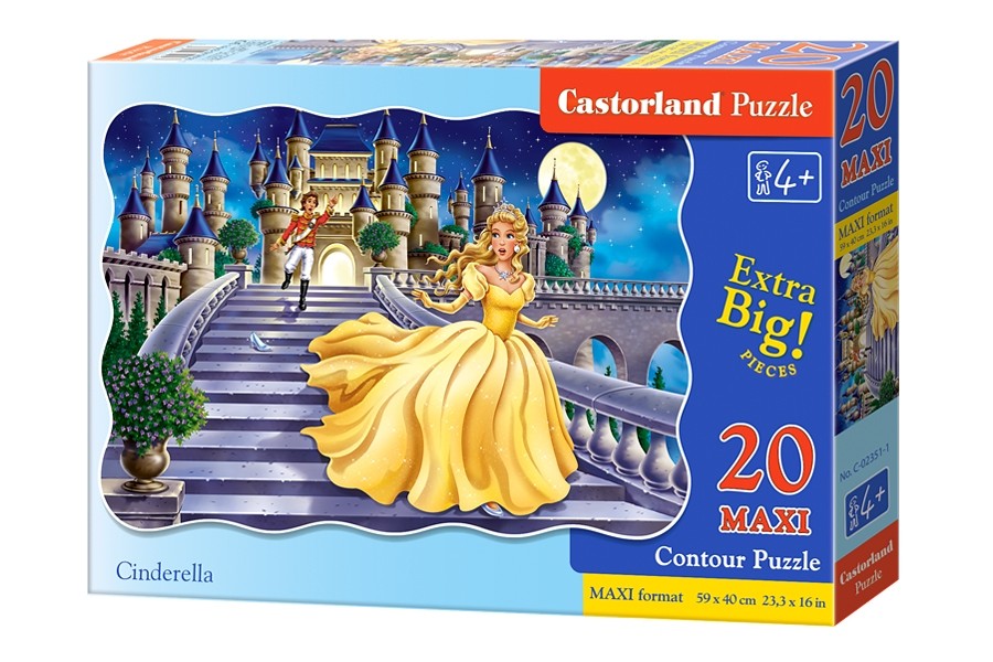 Puzzle 20 elementów MAXI Kopciuszek