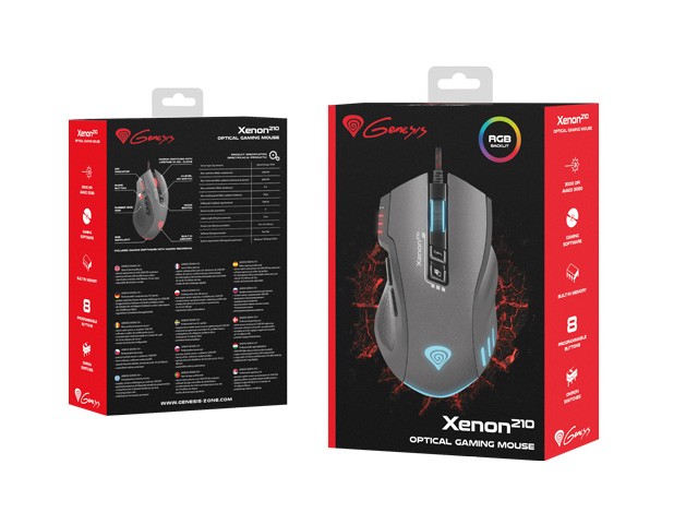 Mysz GENESIS XENON 210 3200DPI optyczna z oprogramowaniem 