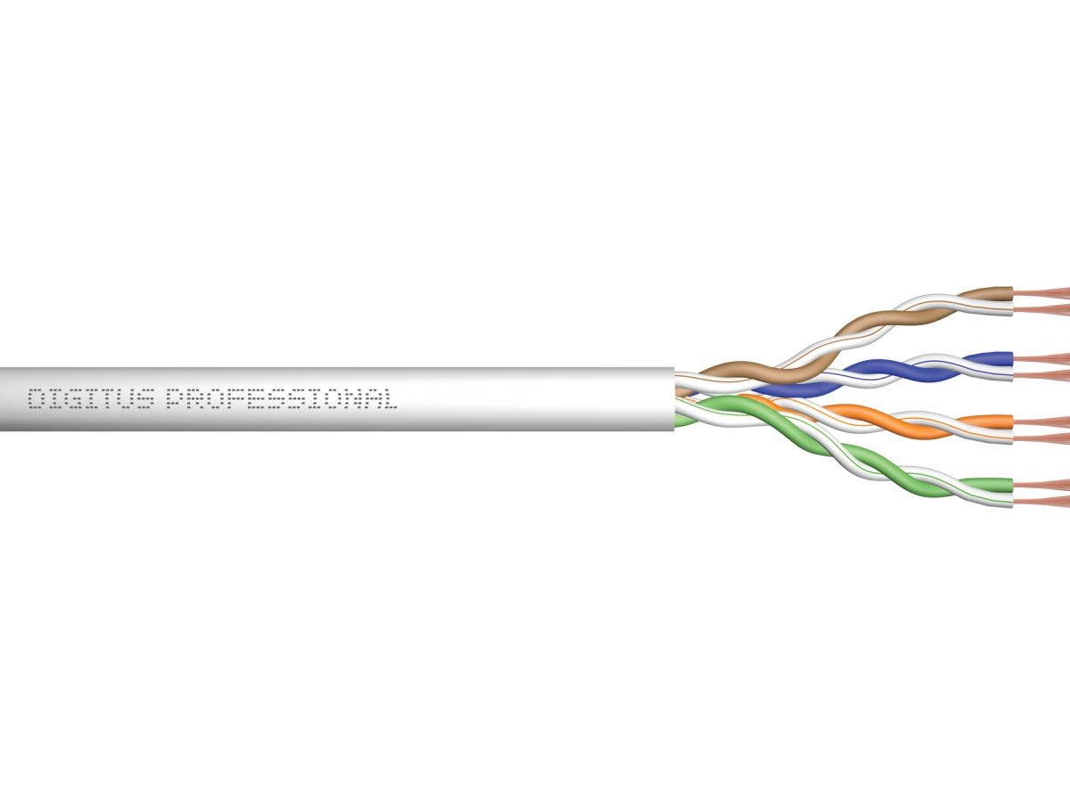 Kabel teleinformatyczny, patchcordowy, U/UTP kat.5e AWG26/7, linka, miedziany, PVC, 100m, szary