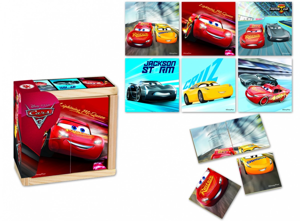 Drewniane puzzle do układania, Cars 3