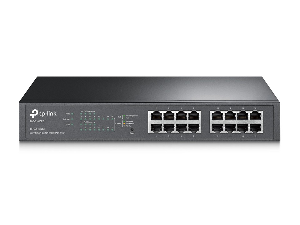 SG1016PE switch Smart 16x1GbE (8xPoE+) 