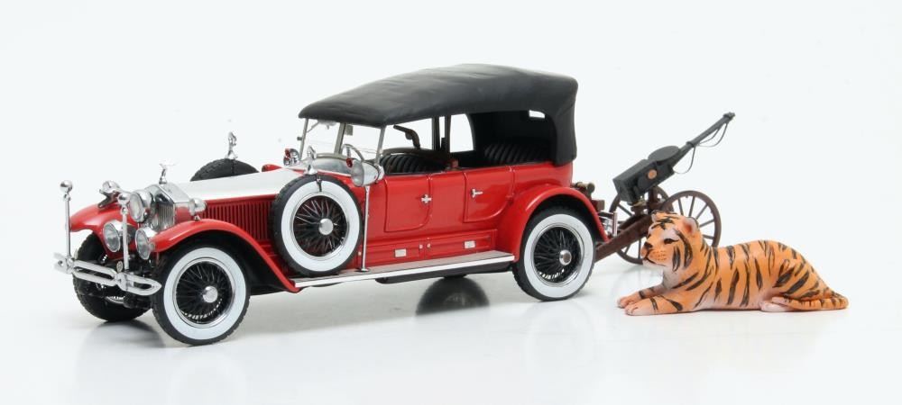Rolls-Royce Phantom Barker Torpedo Tourer HRH Maharaja of Kota #23RC with Canon Tiger Edition 1925 (red/silver)
