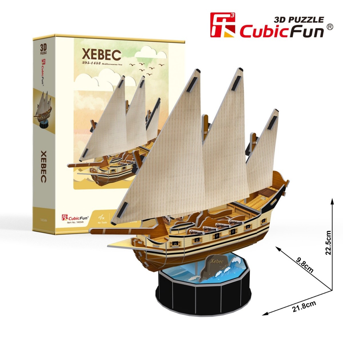 Puzzle 3D Żaglowiec Xebec 53 elementy