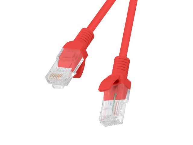 PATCHCORD KAT.5E 0.25M CZERWONY FLUKE PASSED LANBERG