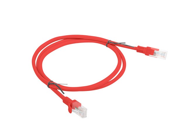 PATCHCORD KAT.5E 1M CZERWONY FLUKE PASSED LANBERG