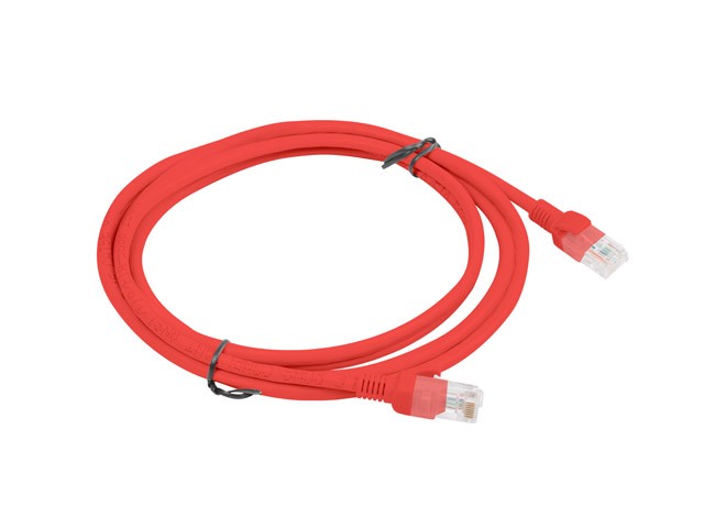 PATCHCORD KAT.5E 2M CZERWONY FLUKE PASSED LANBERG