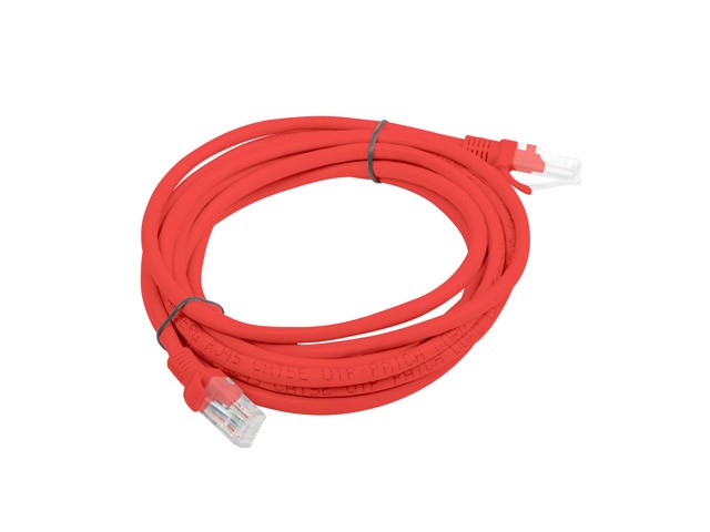 PATCHCORD KAT.5E 3M CZERWONY FLUKE PASSED LANBERG