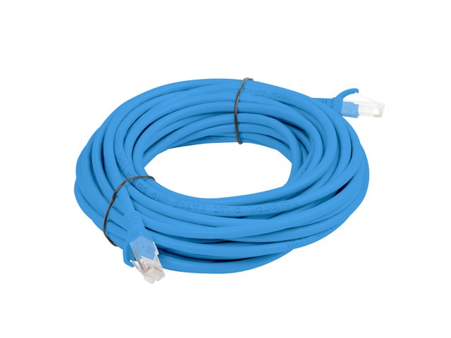 PATCHCORD KAT.5E 10M NIEBIESKI FLUKE PASSED LANBERG