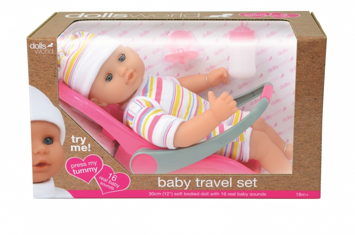 Lalka bobas 30 cm Baby Travel Set