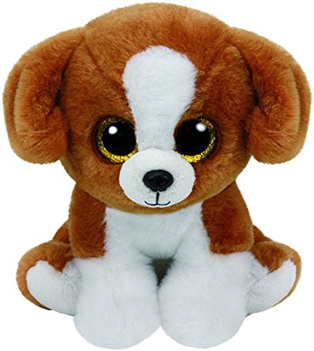 Maskotka TY Beanie Babies brązowo-biały pies Snicky, 15 cm