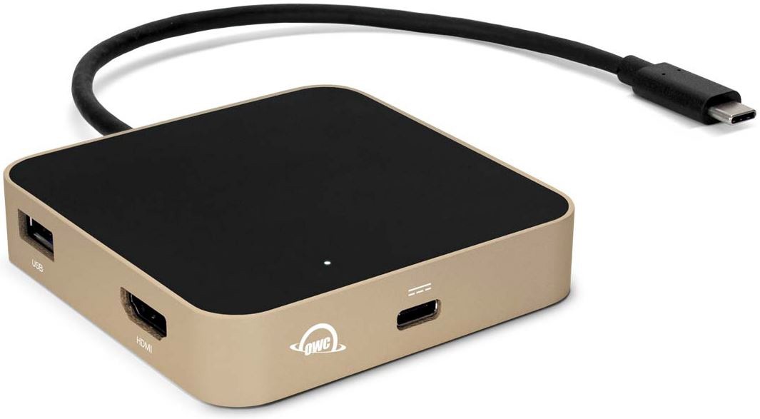 USB-C Travel Dock (5 portów, pass through 60W) Gold 