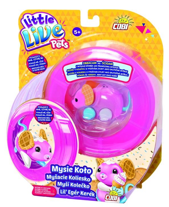 Little Live Pets Myszka z kołowrotkiem, Wafelek