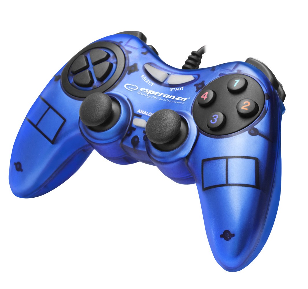 GAMEPAD PC USB FIGHTER NIEBIESKI