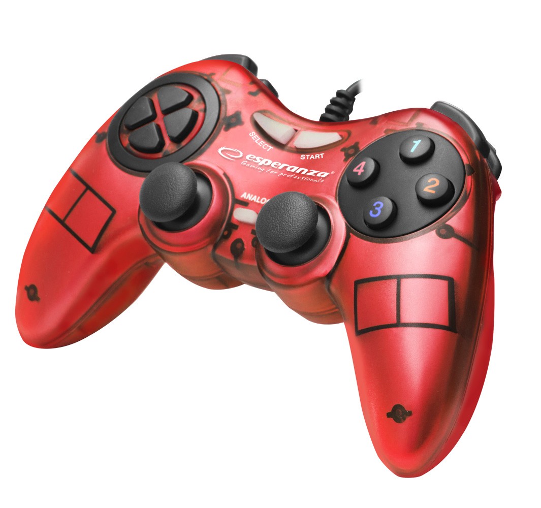 GAMEPAD PC USB FIGHTER CZERWONY