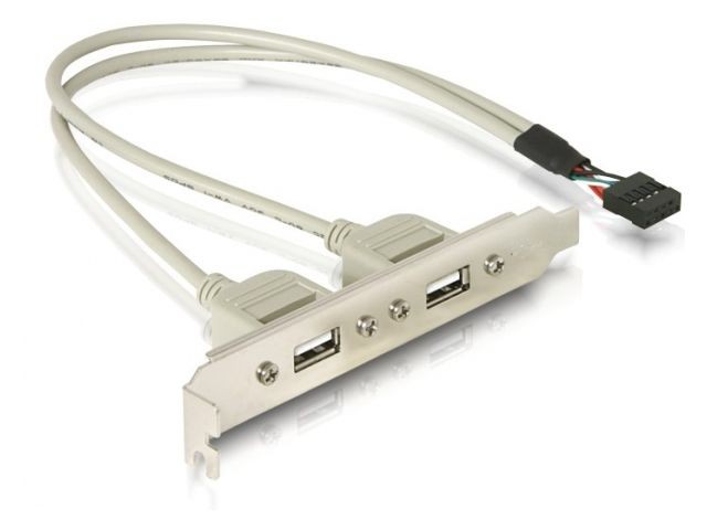 Gniazdo 2xUSB 2.0 na śledziu 