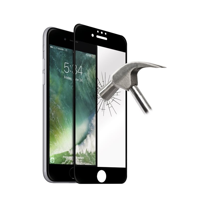 Premium Full Edge Tempered Glass - Szkło ochronne hartowane na ekran iPhone 8 / 7 / 6s / 6 (czarna ramka)