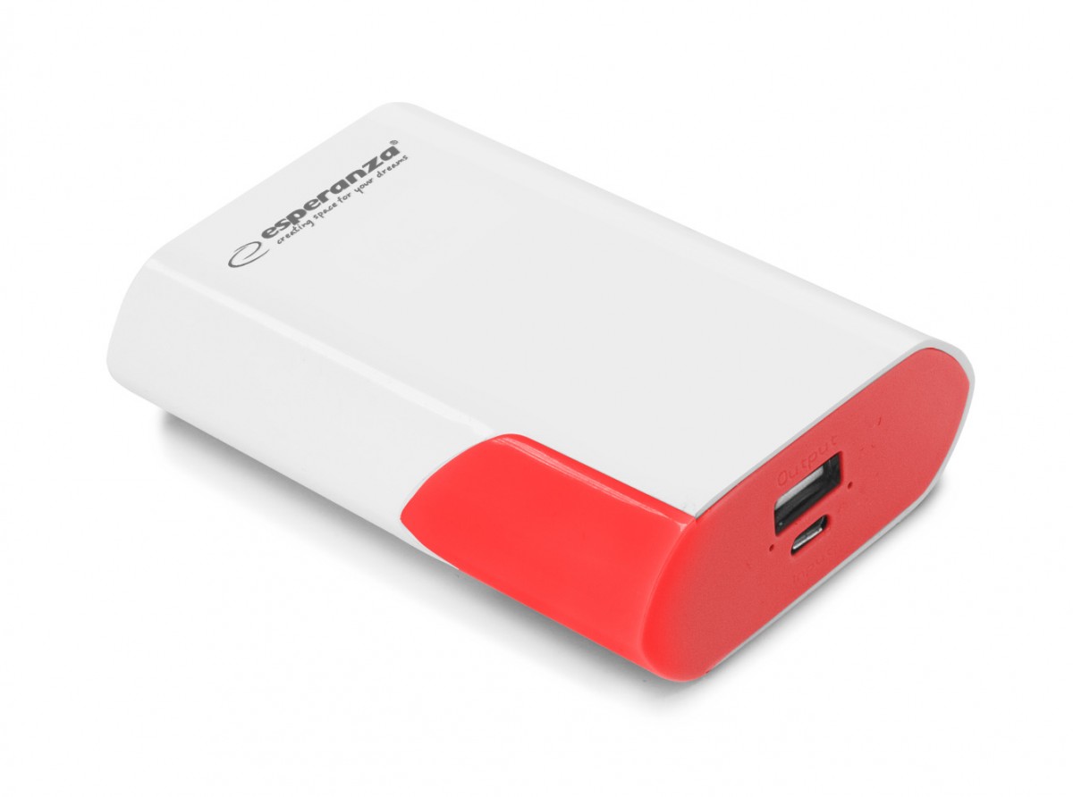 POWER BANK 6000MAH BOSON BIAŁO/CZERWONY