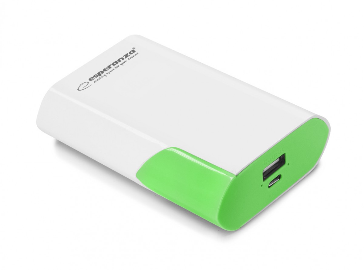 POWER BANK 6000MAH BOSON BIAŁO/ZIELONY