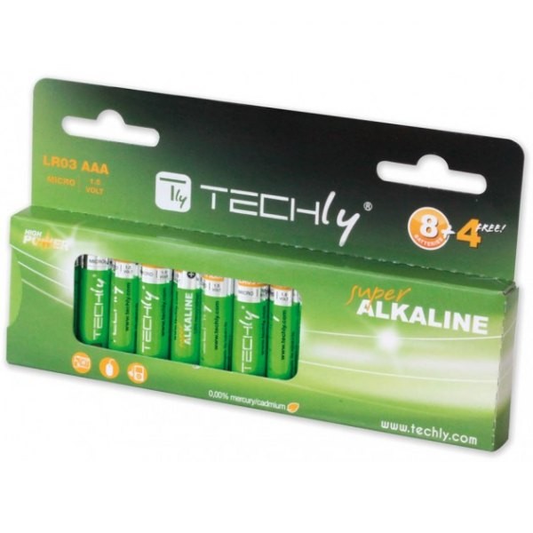 Baterie alkaliczne LR03 AAA 12szt,(IBT-LR03T12B)