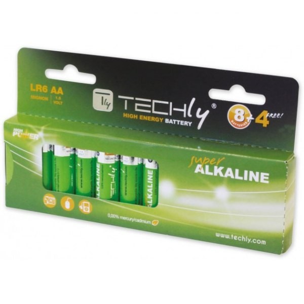 Baterie alkaliczne LR06 AA 12szt, (IBT-LR06T12B)