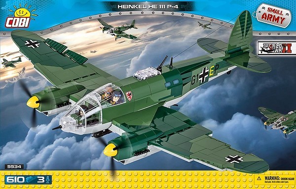 Klocik Small Army 610 elementów Heinkel He 111 P-4 Niemiecki bombowiec