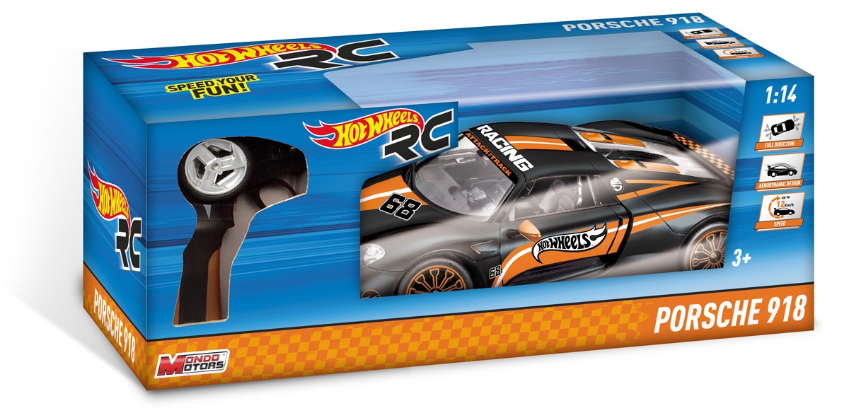 Hot Wheels pojazd R/C 1:14 Porsche 918