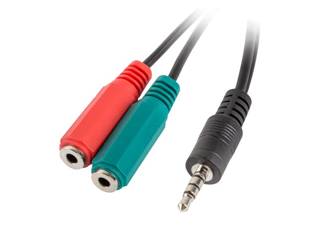 Adapter Jack Mini(M) -> Jack Mini(F)x2 20cm czarny 