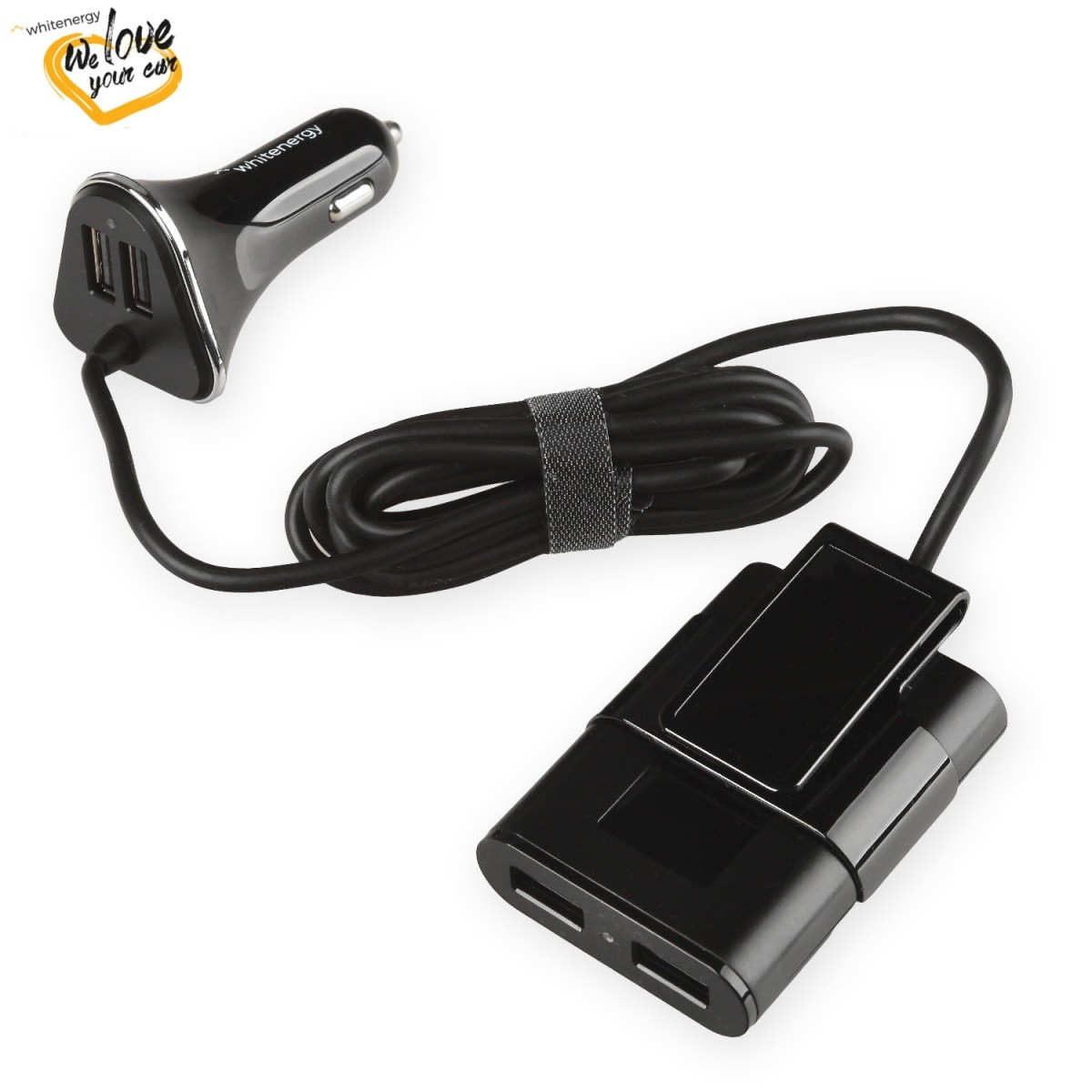 Ładowarka samochodowa, rozgałęziacz USB, 2+2xUSB, wyjcie 5V 9.6A