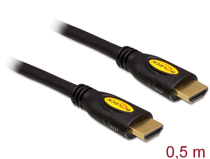 Kabel HDMI-HDMI v1.4 HSE 0.5m czarny 