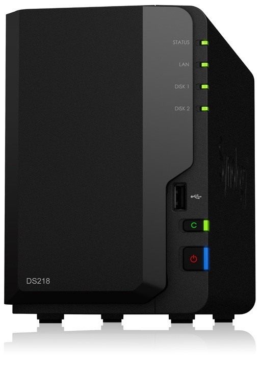 DS218 2x0HDD 2GB 4x1.4Ghz 1xGbE 3xUSB H265 VC-1