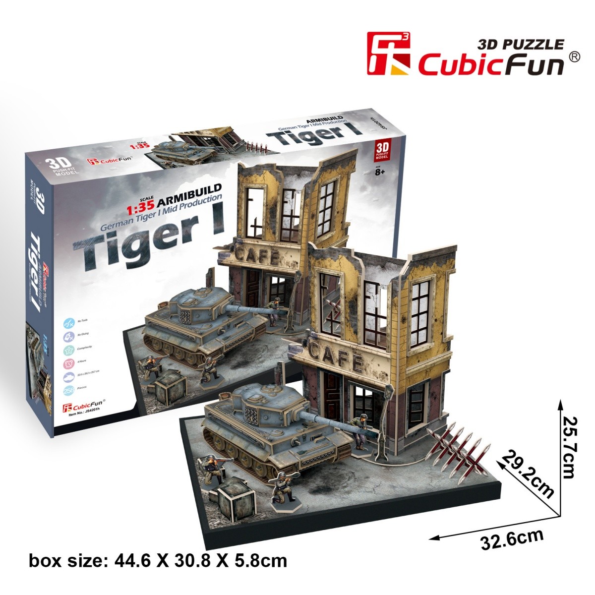 Puzzle 3D Czołg German Tiger 258 elementów