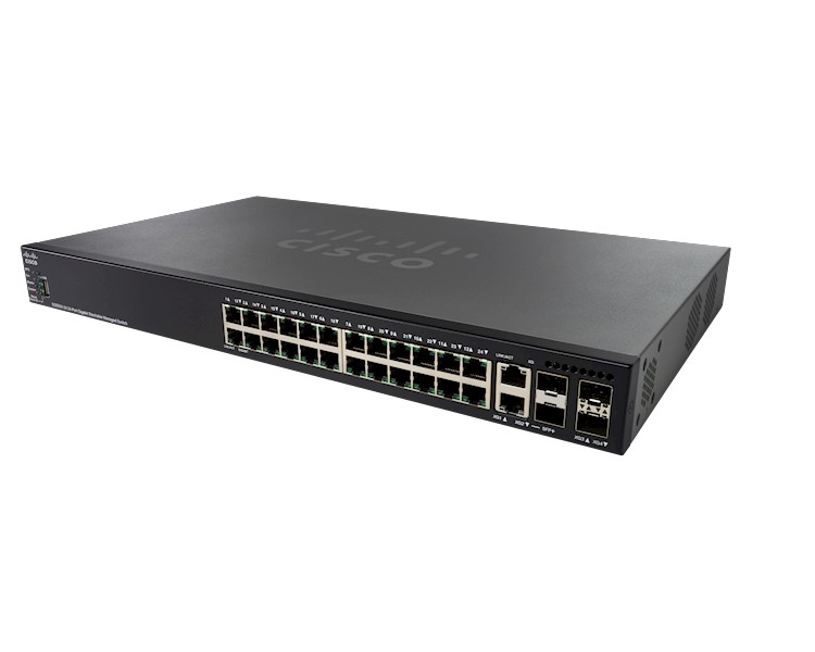 SG550X-24 switch 24x1GbE 2xCombo(RJ45-10GbE/SFP+) 2xSFP+  stack SG550X-24-K9-EU